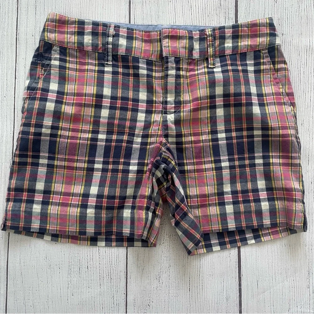 Ralph Lauren Navy & Pink Girls Plaid Shorts Size 12